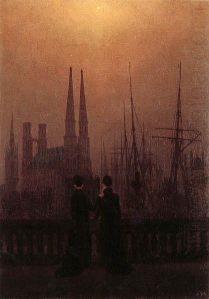 Harbor at Night, Caspar David Friedrich